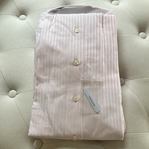NWT Paul Fredrick Light Pink Dress Shirt with Textured Fabric - Picture 5 of 5